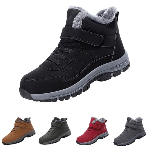 LinRim Winterschuhe Herren Damen Schneestiefel Baumwollschuhe Winterstiefel Stiefeletten Warme Gefüttert Schneestiefel Stiefel Ergonomische Winterstiefel Schmerzlindernd Wärmend Unisex von LinRim