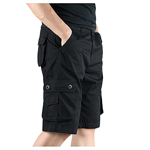 LinRim Workwear Herren Klassische Mehrfachtaschen Cargo Shorts Kurze Arbeitshosen MäNner Baumwolle Bermuda Shorts Sommer Cargohose Atmungsaktiv Trekkinghose Kurz Wanderhose Multi Taschen von LinRim
