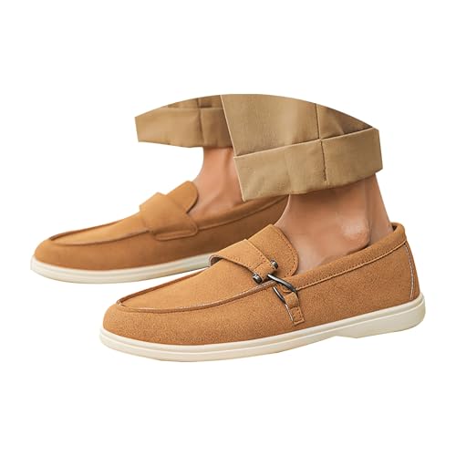 Loafer Herren Wildleder Penny Loafers GemüTlich Fahrende Schuhe Mokassin Slippers Herrenschuhe Slipper Modische Herrenschuhe Mit Einem Fuß Und SteigbüGel Einfarbig Sneaker von LinRim