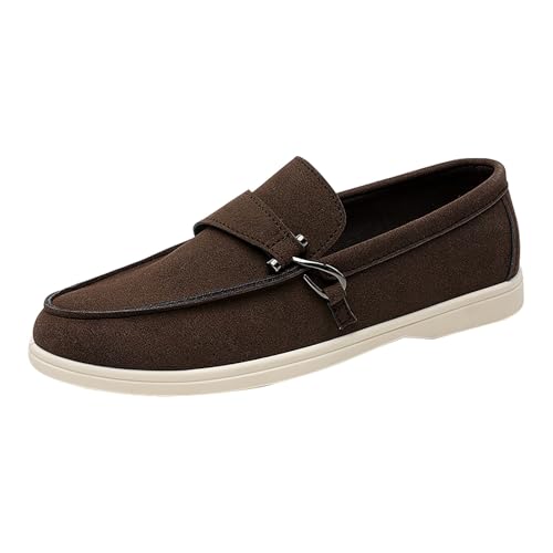 Loafer Herren Wildleder Penny Loafers GemüTlich Fahrende Schuhe Mokassin Slippers Herrenschuhe Slipper Modische Herrenschuhe Mit Einem Fuß Und SteigbüGel Einfarbig Sneaker von LinRim