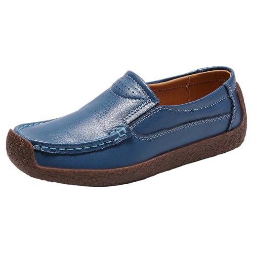 Mokassins Damen Bootsschuhe Loafers Halbschuhe Casual Fahren Schuhe Slip on Slipper Erbsenschuhe Outdoor Fitness Straßenlaufschuhe Ohne Schnürsenkel Walkingschuhe Classic Vintage Shoes von LinRim