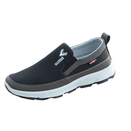 Sneaker Herren Schuhe Ohne Schnürsenkel Walkingschuhe Komfortschuhe für Männer Leichte Wanderschuhe Anti-Rutsch Outdoor Schuhe Atmungsaktive Freizeitschuhe Outdoor Fitnessschuhe von LinRim