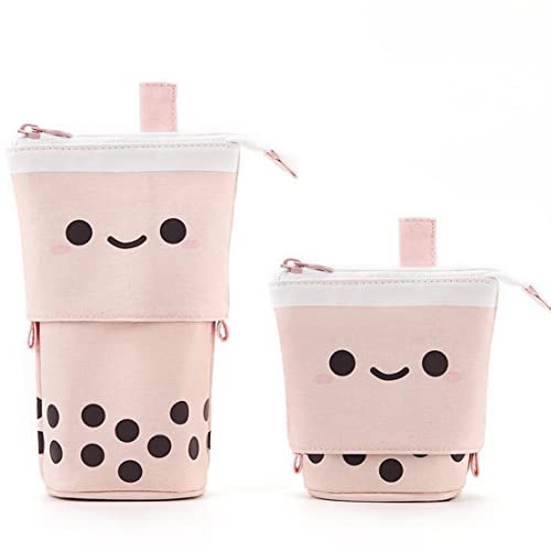 LinYesh Süße mäppchen für Mädchen,Süßer Mäppchen,Schminktäschchen Mädchen, Bubble Tea Federmäppchen,Mäppchen,2-in-1 Schlampermäppchen,Geschenk für Schülerin Teenager von LinYesh