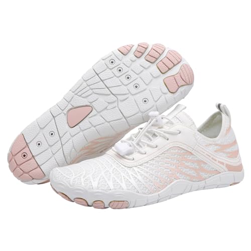 Hike Footwear Barefoot,Non-Slip Barefoot Shoes Unisex,Minimalist Trail Running Barefoot Shoes,Summer Breathable Walking Shoes (White, Erwachsene, Damen, 38, Numerisch, EU Schuhgrößensystem, M) von LinZong