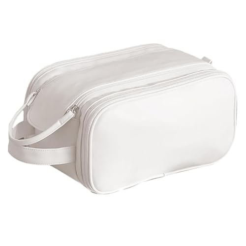 Large Capacity Travel Cosmetic Bag,Multifunctional Portable Waterproof Organizer,Storage Toiletry Bag with Handle and Compartments,Suitable for Business Trips and Daily (White) von LinZong