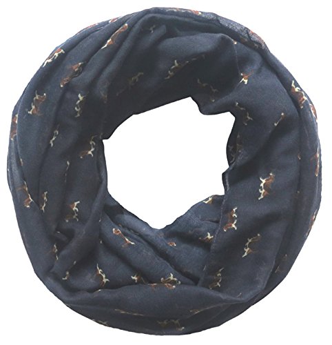 Lina & Lily Basset Hunde Damen Loop Schlauchschal (Dunkelblau) von Lina & Lily