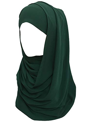 Lina & Lily Bubble Crepe Chiffon Damen Muslim Hijab Kopftuch Schal Turban, Stoff Leicht Undurchsichtig (Dschungelgrün) von Lina & Lily