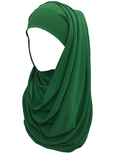 Lina & Lily Bubble Crepe Chiffon Damen Muslim Hijab Kopftuch Schal Turban, Stoff Leicht Undurchsichtig (Smaragdgrün) von Lina & Lily