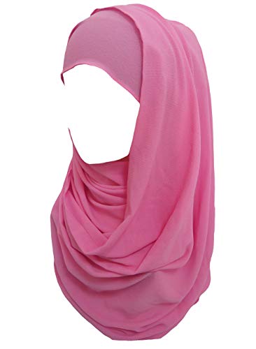 Lina & Lily Bubble Crepe Chiffon Damen Muslim Hijab Kopftuch Schal Turban, Stoff Leicht Undurchsichtig (Hellrosa) von Lina & Lily