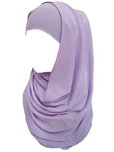 Lina & Lily Bubble Crepe Chiffon Damen Muslim Hijab Kopftuch Schal Turban, Stoff Leicht Undurchsichtig (Hellviolett) von Lina & Lily