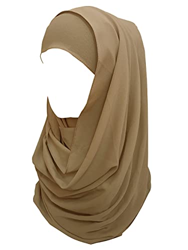 Lina & Lily Bubble Chiffon Damen Muslim Hijab Kopftuch Schal Turban, Stoff Leicht Undurchsichtig (Khaki) von Lina & Lily