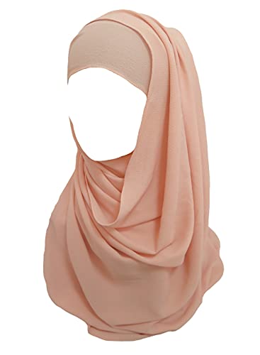 Lina & Lily Bubble Chiffon Damen Muslim Hijab Kopftuch Schal Turban, Stoff Leicht Undurchsichtig (Rosa Erröten) von Lina & Lily