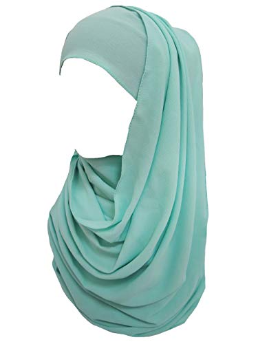 Lina & Lily Bubble Crepe Chiffon Damen Muslim Hijab Kopftuch Schal Turban, Stoff Leicht Undurchsichtig (Türkis) von Lina & Lily