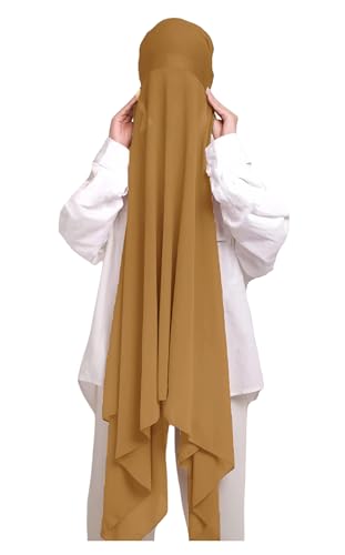 Lina & Lily Chiffon Instant Hijab mit Jersey Unterkappe, Damen Kopftuch Set mit Bindeband (Kamel) von Lina & Lily