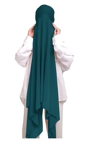 Lina & Lily Chiffon Instant Hijab mit Jersey Unterkappe, Damen Kopftuch Set mit Bindeband (Teal) von Lina & Lily
