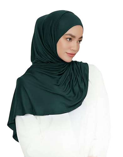 Lina & Lily Damen Instant Hijab Kopftuch Ready-To-Wear Modal Jersey (Dunkelgrün) von Lina & Lily