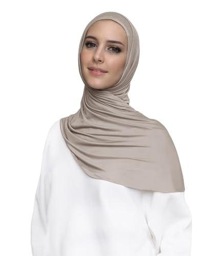 Lina & Lily Damen Instant Hijab Kopftuch Ready-To-Wear Modal Jersey (Helles Nerz) von Lina & Lily