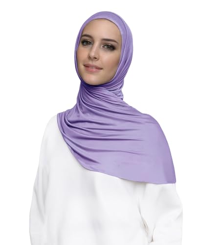 Lina & Lily Damen Instant Hijab Kopftuch Ready-To-Wear Modal Jersey (Lavendel) von Lina & Lily