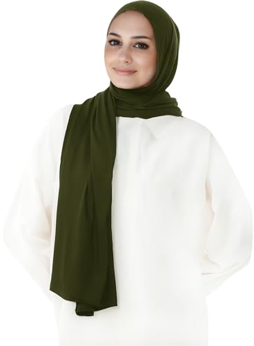 Lina & Lily Damen Instant Hijab Kopftuch Ready-To-Wear Modal Jersey (Olivgrün) von Lina & Lily