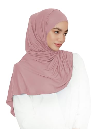 Lina & Lily Damen Instant Hijab Kopftuch Ready-To-Wear Modal Jersey (Staubiges Rosa) von Lina & Lily