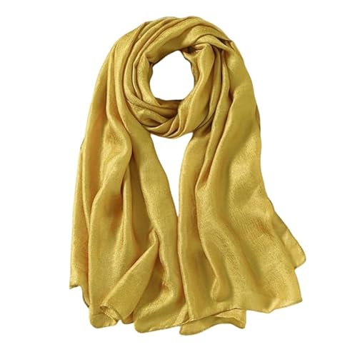 Lina & Lily Damen Langer Schal Stola Federleicht mit Glanz-Schimmer (Gold) von Lina & Lily