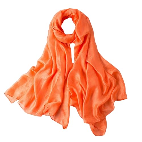 Lina & Lily Damen Langer Schal Stola Federleicht mit Glanz-Schimmer (Orange) von Lina & Lily