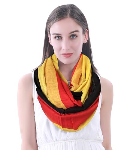 Lina & Lily Damen Loop Schal Halstuch mit Flaggen (Deutsche Flagge, Schwarz Rot Gold) von Lina & Lily