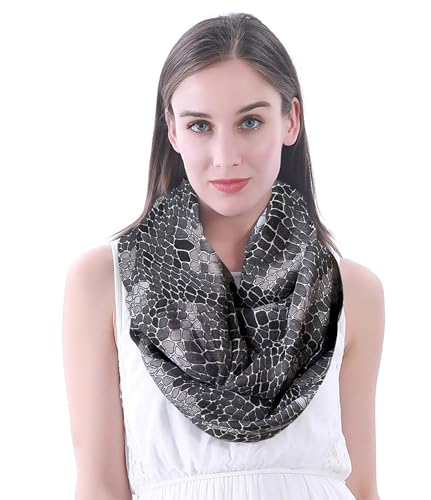 Lina & Lily Damen Loop Schal Halstuch mit Krokodil-Print (Grau) von Lina & Lily