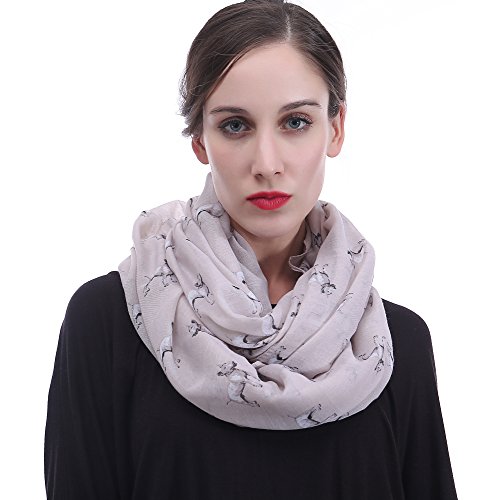 Lina & Lily Damen Loop Schal Rundschal Schlauchschal Bullterrier Hund (Beige) von Lina & Lily