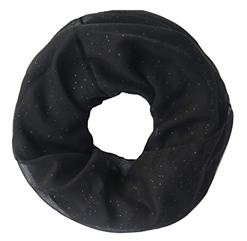 Lina & Lily Damen Loop Schal Rundschal Schlauchschal Glitzer (Schwarz) von Lina & Lily