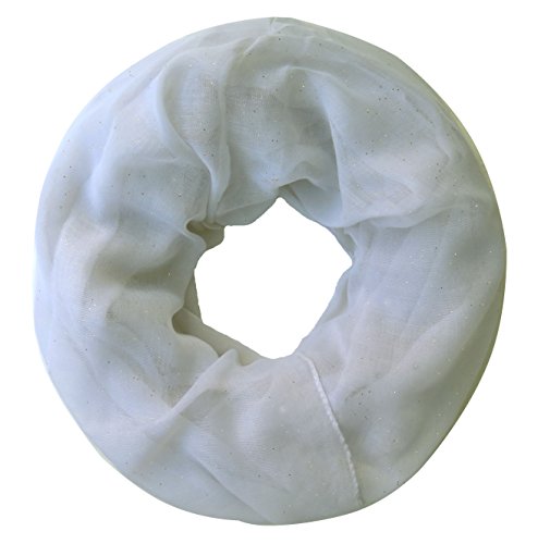 Lina & Lily Damen Loop Schal Rundschal Schlauchschal Glitzer (Weiße) von Lina & Lily