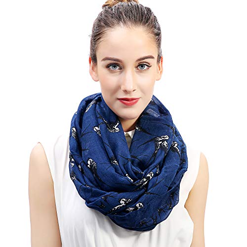 Lina & Lily Damen Loop Schal Rundschal Schlauchschal Vogel Schlucken (Navy Blau) von Lina & Lily