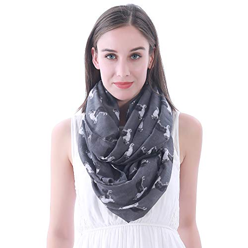 Lina & Lily Damen Loop Schal Schlauchschal mit Border Collie Hund (Grau) von Lina & Lily