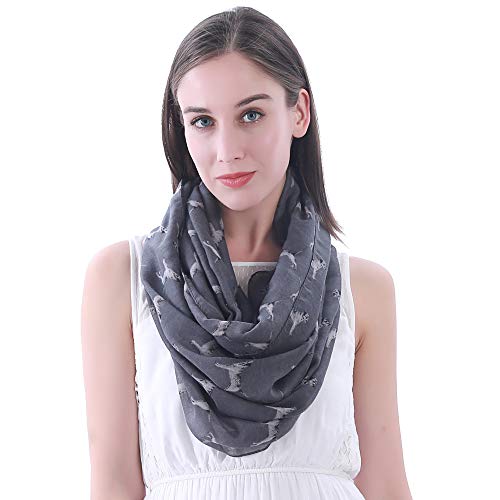Lina & Lily Damen Loop Schal Schlauchschal mit Border Terrier Hund (Grau) von Lina & Lily