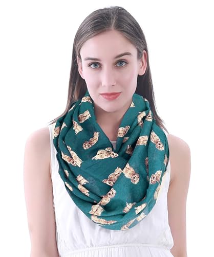 Lina & Lily Damen Loop Schal Schlauchschal mit Cockapoo Hund (Blaugrün) von Lina & Lily