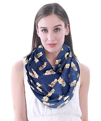 Lina & Lily Damen Loop Schal Schlauchschal mit Cockapoo Hund (Dunkelblau) von Lina & Lily