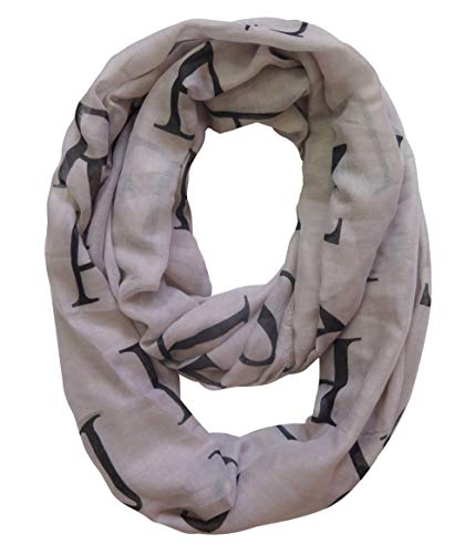 Lina & Lily Damen Loop Schal Tuch Schlauchschal Rundschal mit Englische Buchstaben (Beige) von Lina & Lily