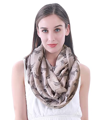 Lina & Lily Damen Loop Schal Tuch Schlauchschal Rundschal mit Hundemotiv - American Staffordshire Terrier (Beige) von Lina & Lily