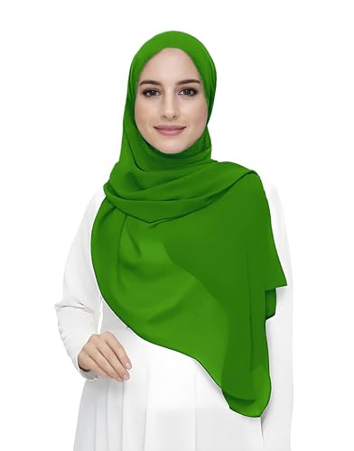 Lina & Lily Damen Muslim Premium Chiffon Hijab Kopftuch Schal aus Leicht Stoff (Apfelgrün) von Lina & Lily
