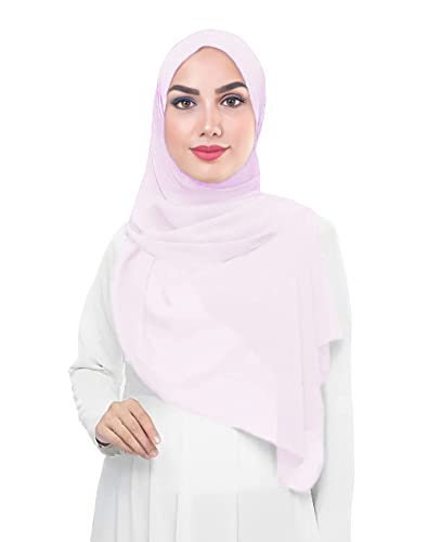 Lina & Lily Damen Muslim Premium Chiffon Hijab Kopftuch Schal aus Leicht Stoff (Hellrosa) von Lina & Lily