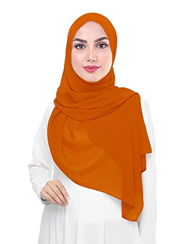 Lina & Lily Damen Muslim Premium Chiffon Hijab Kopftuch Schal aus Leicht Stoff (Orange) von Lina & Lily