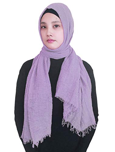 Lina & Lily Damen Muslim Hijab Kopftuch Schal Crash Fringes in verschiedenen Farben (Mauve) von Lina & Lily