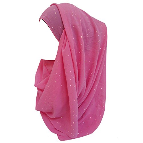 Lina & Lily Damen Hijab Kopftuch Schal mit Glitzer aus Premium Chiffon (Hellrosa) von Lina & Lily