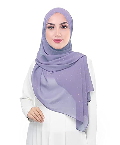 Lina & Lily Damen Hijab Kopftuch Schal mit Glitzer aus Premium Chiffon (Mauve) von Lina & Lily