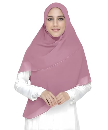 Lina & Lily Premium Chiffon Damen Muslim Hijab Kopftuch Schal Quadrat 145 x 145cm (Dusty Rose) von Lina & Lily