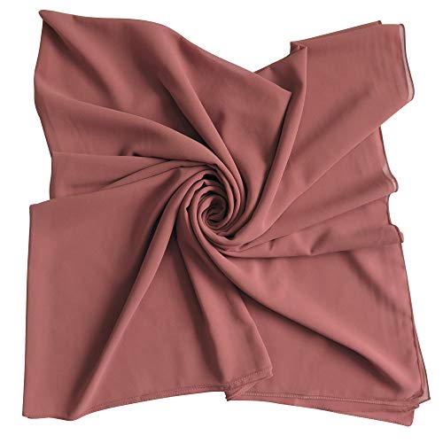 Lina & Lily Premium Chiffon Damen Muslim Hijab Kopftuch Schal Quadrat 145 x 145cm (Rost) von Lina & Lily