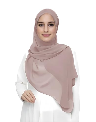 Lina & Lily Damen Muslim Premium Chiffon Hijab Kopftuch Schal aus Leicht Stoff (Nude) von Lina & Lily