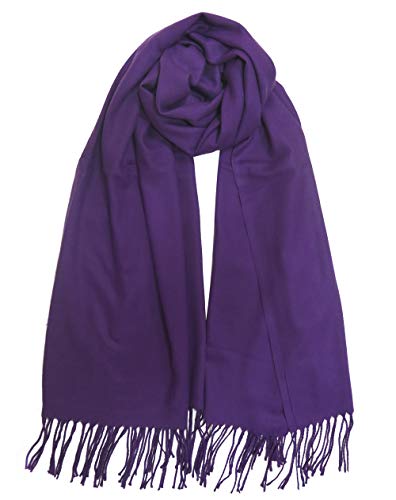 Lina & Lily Damen Pashmina Schal Winterschal in verschiedenen Farben (Lila) von Lina & Lily