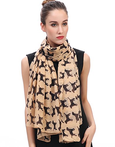 Lina & Lily Labrador Retriever - Damen Schal Tuch mit Hundemotiv (Kamel) von Lina & Lily