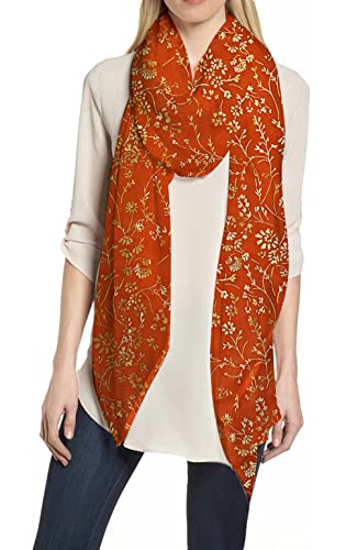 Lina & Lily Damen Schal Hijab Glitzer Blumenmuster (Orange) von Lina & Lily